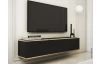 Závesná TV skrinka Orfeo, 135 cm, čierna štruktúra / zlatá