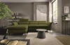 Rohová sedacia súprava Mango, machová zelená látka, ľavý roh