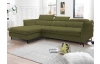Rohová sedacia súprava Mango, machová zelená látka, ľavý roh