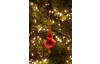 Vianočná ozdoba špic 28 cm, červené sklo