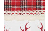 Vianočný dekoračný vankúš Rudolf, soby, červený károvaný vzor, 45x45 cm