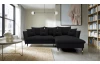 Rohová sedacia súprava Glam, čierna látka, pravý roh