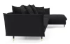 Rohová sedacia súprava Glam, čierna látka, pravý roh