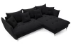 Rohová sedacia súprava Glam, čierna látka, pravý roh