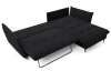 Rohová sedacia súprava Glam, čierna látka, pravý roh
