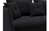 Rohová sedacia súprava Glam, čierna látka, pravý roh