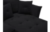 Rohová sedacia súprava Glam, čierna látka, pravý roh
