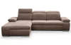 Rohová sedacia súprava Odessa, svetlo hnedá látka, ľavý roh