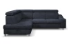 Rohová sedacia súprava Brico, tmavomodrá látka, ľavý roh