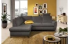 Rohová sedacia súprava Geneva, tmavo šedá látka, ľavý roh