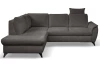 Rohová sedacia súprava Geneva, tmavo šedá látka, ľavý roh