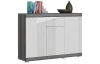 Komoda so šuplíkom Scout, 120 cm, šedý dub/biely lesk