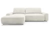 Rohová sedačka Cord, smotanovo biela štruktúrovaná látka, ľavý roh