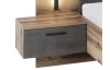 Posteľ s nočnými stolíkmi Sarnia 180x200 cm, zrubová doska/tmavý betón