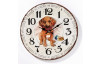 Nástenné hodiny Vintage psík, 33 cm