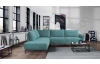 Rohová  sedacia súprava Bella, modro-zelená aqua látka, ľavý roh