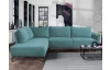 Rohová  sedacia súprava Bella, modro-zelená aqua látka, ľavý roh