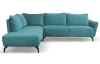 Rohová  sedacia súprava Bella, modro-zelená aqua látka, ľavý roh