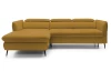 Rohová sedacia súprava Mango, horčicová žltá látka, ľavý roh