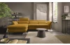 Rohová sedacia súprava Mango, horčicová žltá látka, ľavý roh
