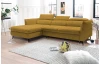 Rohová sedacia súprava Mango, horčicová žltá látka, ľavý roh