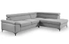 Rohová sedacia súprava Lonigo, svetle šedá látka, pravý roh