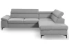 Rohová sedacia súprava Lonigo, svetle šedá látka, pravý roh
