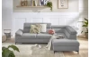 Rohová sedacia súprava Lonigo, svetle šedá látka, pravý roh