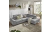 Rohová sedacia súprava Lonigo, svetle šedá látka, pravý roh