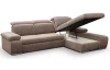 Rohová sedacia súprava Odessa, svetlo hnedá látka, pravý roh