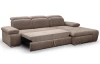 Rohová sedacia súprava Odessa, svetlo hnedá látka, pravý roh