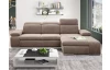 Rohová sedacia súprava Odessa, svetlo hnedá látka, pravý roh