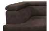Rohová sedacia súprava Brico, tmavo hnedá látka, ľavý roh