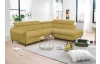 Rohová sedacia súprava Othello, horčicovo žltá látka, pravý roh
