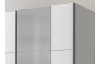 Šatníková skriňa so zrkadlom Emden, 135 cm, biela