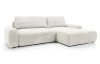 Rohová sedačka Cord, smotanovo biela štruktúrovaná látka, pravý roh