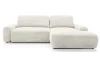 Rohová sedačka Cord, smotanovo biela štruktúrovaná látka, pravý roh