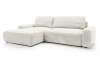 Rohová sedačka Cord, smotanovo biela štruktúrovaná látka, ľavý roh