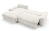 Rohová sedačka Cord, smotanovo biela štruktúrovaná látka, ľavý roh