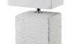 Stolná lampa Ping, biela látka