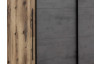 Šatníková skriňa Sarnia, 312 cm, zrubová dosky / tmavý betón