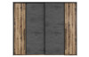 Šatníková skriňa Sarnia, 312 cm, zrubová dosky / tmavý betón