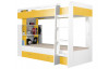Dvojposchodová posteľ so zásuvkami Mobi 90x200 cm, biela/žltá