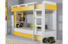 Dvojposchodová posteľ so zásuvkami Mobi 90x200 cm, biela/žltá