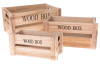 Sada úložných boxov (3 ks) prírodné drevo