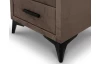 Nočný stolík Lusaka, hnedá látka, s osvetlením a USB