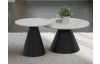 Súprava 2 okrúhlych stolíkov Dustin, 70 cm/50 cm, biela imitácia mramoru