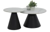 Súprava 2 okrúhlych stolíkov Dustin, 70 cm/50 cm, biela imitácia mramoru
