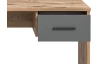 Písací stôl so zásuvkami Mason, dub nox/šedý