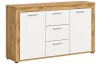 Komoda so zásuvkami Jana, 125 cm, dub wotan/biela